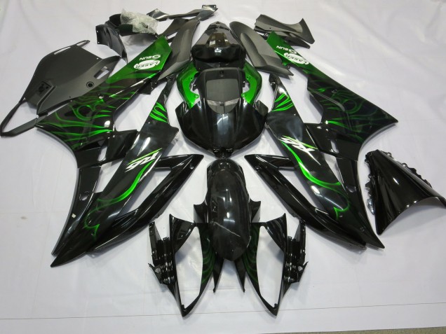 Vert Flamme 2006-2007 Yamaha R6 Carénage Moto Vert Flamme 2006-2007 Yamaha R6 Carénage Moto