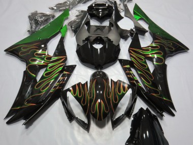 Vert Flamme 2008-2016 Yamaha R6 Carénage Moto