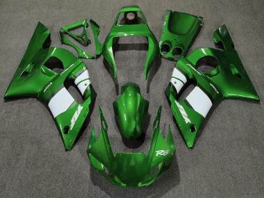 Vert Foncé & Blanc 1998-2002 Yamaha R6 Carénage Moto