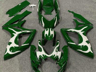 Vert Foncé & Blanc 2006-2007 Suzuki GSXR 600-750 Carénage Moto