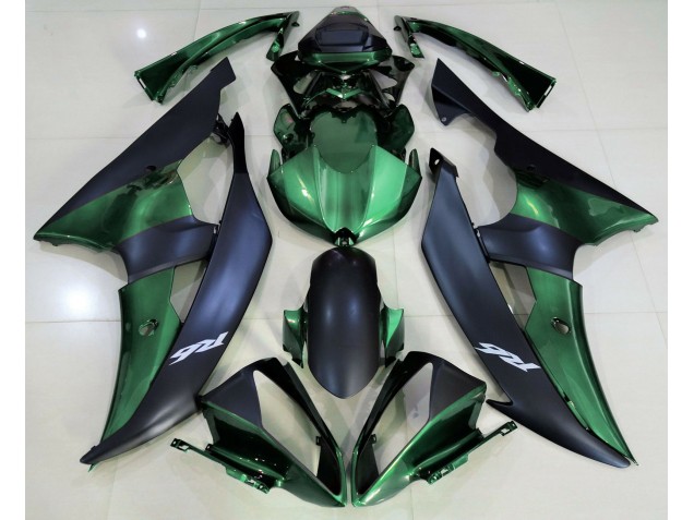 Vert Forêt & Noir Mat 2008-2016 Yamaha R6 Carénage Moto Vert Forêt & Noir Mat 2008-2016 Yamaha R6 Carénage Moto