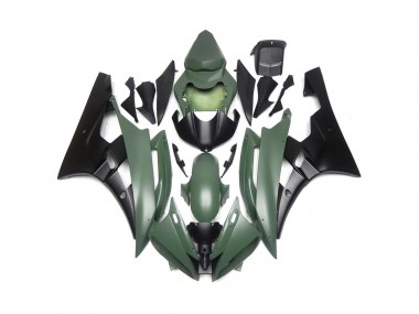 Vert Mat & Noir Personnalisés 2006-2007 Yamaha R6 Carénage Moto