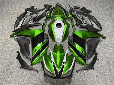 Vert Noir & Blanc 2015-2018 Yamaha R3 Carénage Moto
