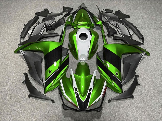 Vert Noir & Blanc 2015-2018 Yamaha R3 Carénage Moto