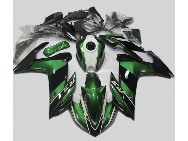 Vert & Noir Brillant 2015-2018 Yamaha R3 Carénage Moto Vert & Noir Brillant 2015-2018 Yamaha R3 Carénage Moto
