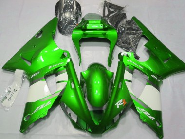 Vert Électrique & Blanc 2000-2001 Yamaha R1 Carénage Moto