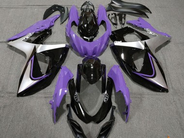 Violet Argent & Noir 2009-2016 Suzuki GSXR 1000 Carénage Moto