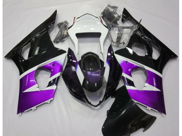 Violet Brillant & Blanc 2003-2004 Suzuki GSXR 1000 Carénage Moto Violet Brillant & Blanc 2003-2004 Suzuki GSXR 1000 Carénage Moto