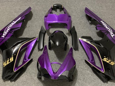 Violet Brillant & Noir 2009-2012 Triumph Daytona 675 Carénage Moto