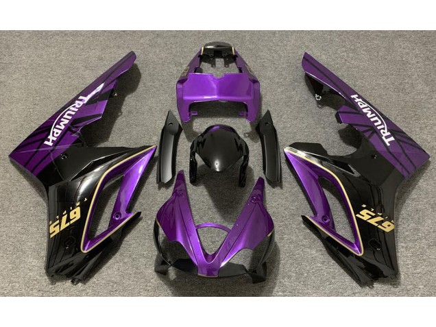 Violet Brillant & Noir 2009-2012 Triumph Daytona 675 Carénage Moto Violet Brillant & Noir 2009-2012 Triumph Daytona 675 Carénage Moto