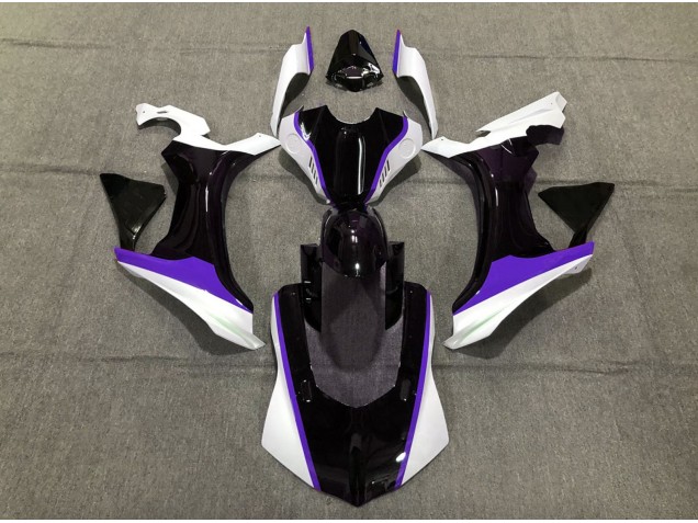 Violet Noir & Blanc 2015-2019 Yamaha R1 Carénage Moto Violet Noir & Blanc 2015-2019 Yamaha R1 Carénage Moto