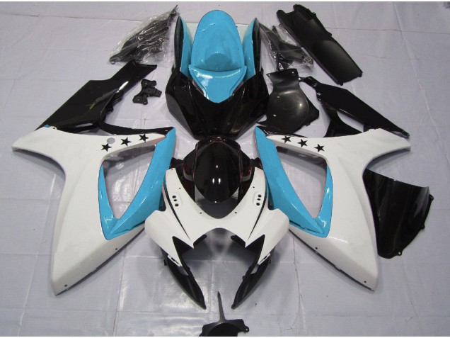 Étoile Bleu Clair 2006-2007 Suzuki GSXR 600-750 Carénage Moto Étoile Bleu Clair 2006-2007 Suzuki GSXR 600-750 Carénage Moto