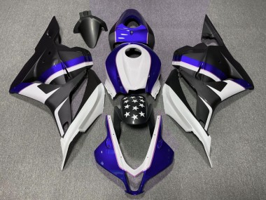 Étoile Noir Mat & Bleu Foncé 2009-2012 Honda CBR600RR Carénage Moto